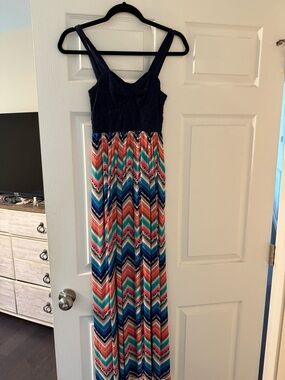 Navy Blue lace Maxi dress